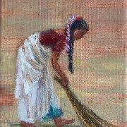 "Sweeping Beauty"  24 x 16 cm, Oil on linen, 2020