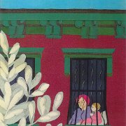 "Spring in Brooklyn"  10½" x 13½" (27 x 34cm) Paper collage 1998