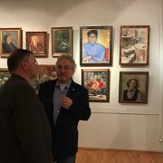 Yuriy Grishenko and Valeriy Polotnov in conversation about Maria Engelke's paintings